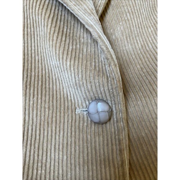 Vintage Giorgio Sant Angelo Corduroy Blazer Women's 12 Beige Patch Pockets 80s - Picture 4 of 13